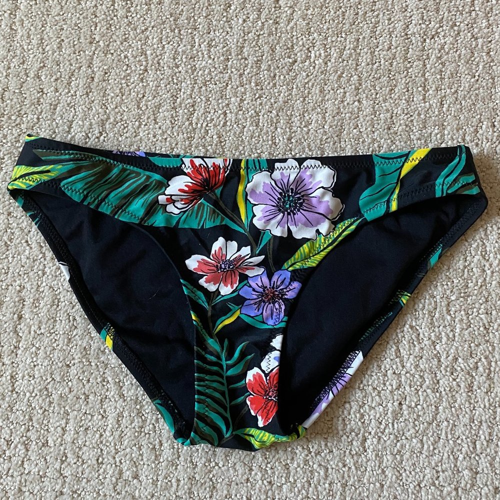 Old Navy Black Floral Bikini Bottom